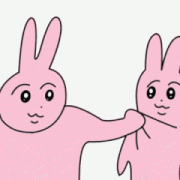 粉色兔子揪衣服 GIF 动图