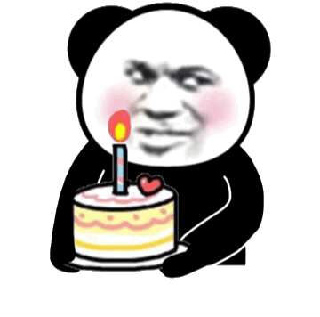生日快乐 熊猫头端生日蛋糕