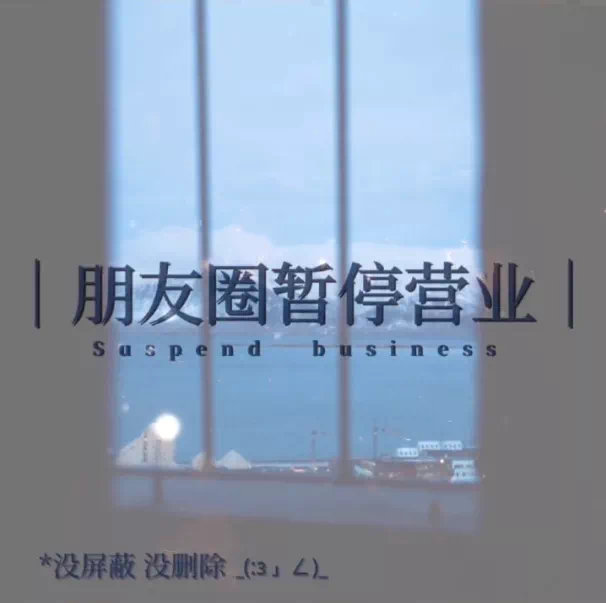 朋友圈暂停营业u p n d b u s i n e s s *没屏蔽没删除(3」∠)