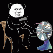 熊猫头吹电扇 GIF 动图表情包
