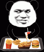 熊猫头吃薯条喝可乐 GIF 动图表情包