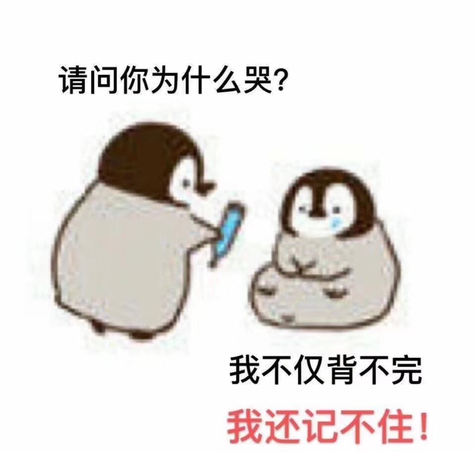 请问你为什么哭？我不仅背不完，我还记不住