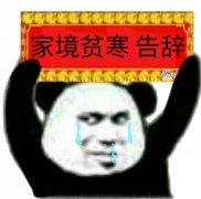 家境贫寒 告辞（举牌熊猫头 ​）