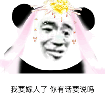 我要嫁人了，你有话要说吗(熊猫头穿婚纱)