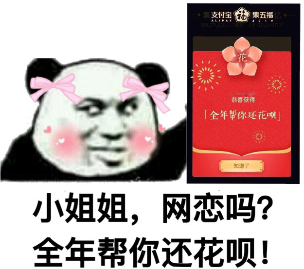 小姐姐，网恋吗？全年帮你还花呗！