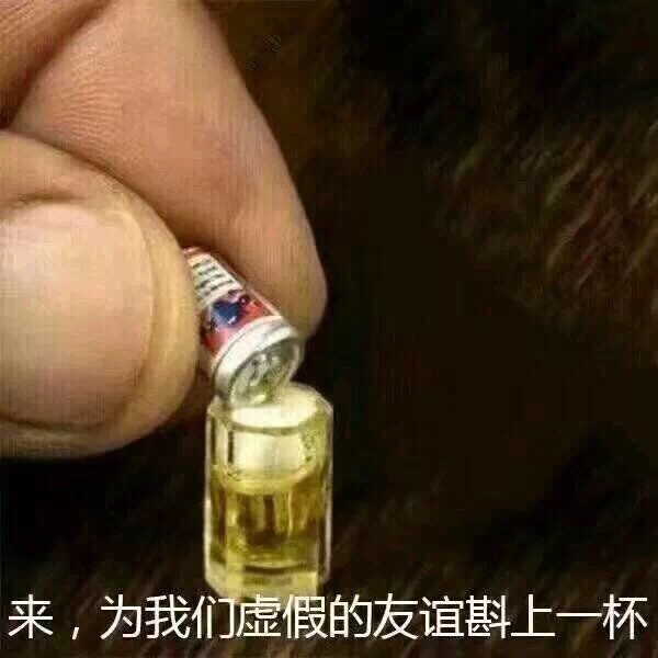 来,为我们虚假的友谊斟上一杯