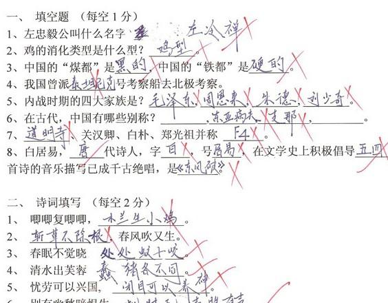 高中考最奇葩的学生作答 高中考最奇葩的学生作答