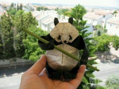 一个可爱的纸熊猫。
