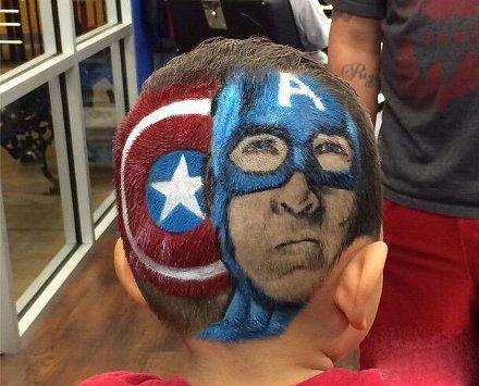 这个美国队长的发型不错哦！