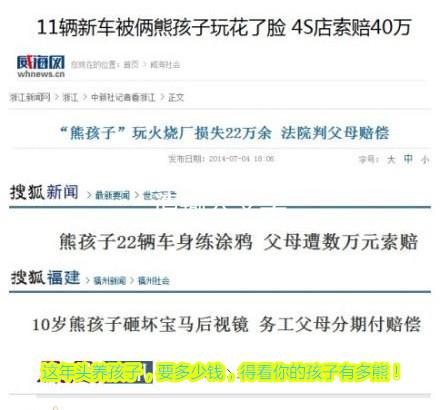 养孩子要花多少钱要看你的孩子到底有多熊