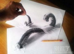 纸上的蛇画出3D的感觉