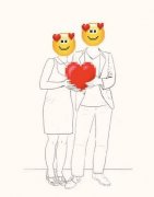 情侣之间一颗心