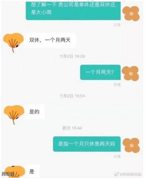 《双休一个月休息两天》