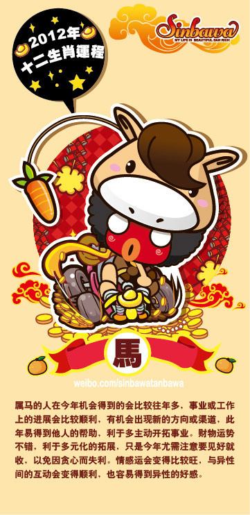 搞笑12生肖2012年运程预测,卡通漫画Sinbawa图系列。