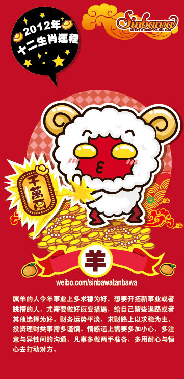 搞笑12生肖2012年运程预测,卡通漫画Sinbawa图系列。
