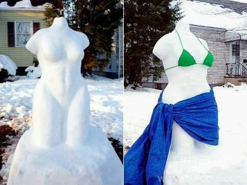 穿衣服的雪人。。。