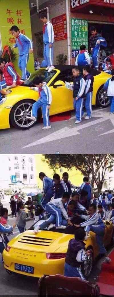 开豪车不是为了接接孩子 开豪车不是为了接接孩子