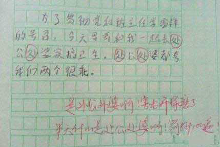 屌爆的小学生作业