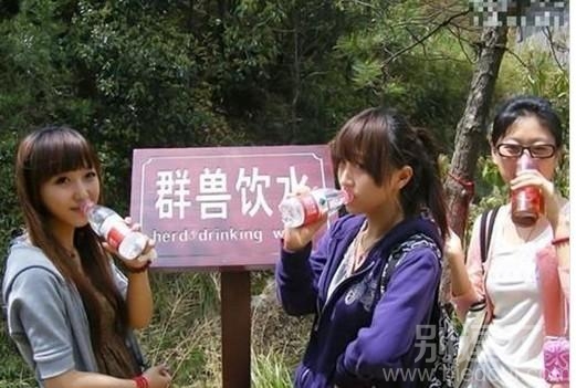 群禽饮水图，妹子好会玩