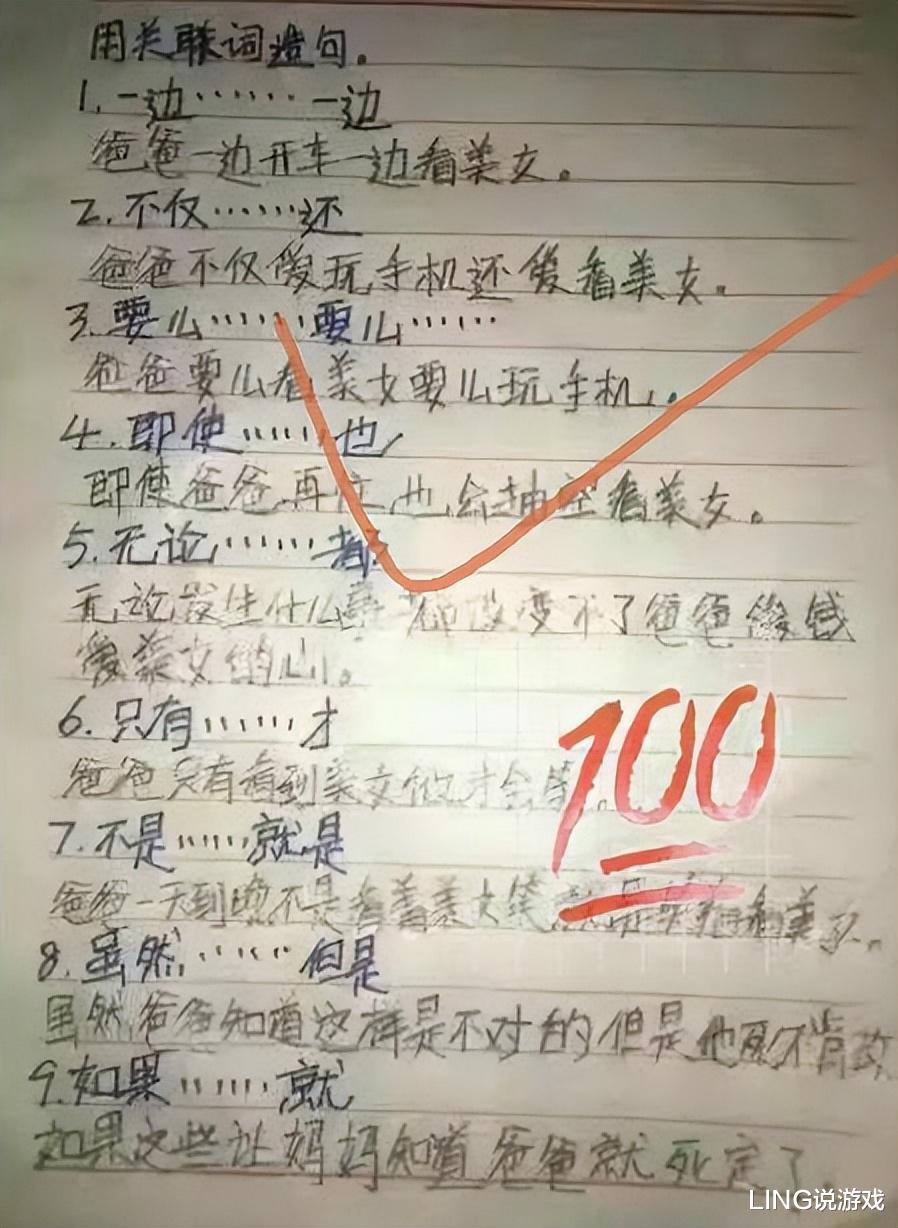 “小侄子造的句，嫂子看完浑身气，大哥愣是外出6天没回家！”