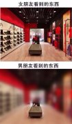 在商场男人和女人看到的事物