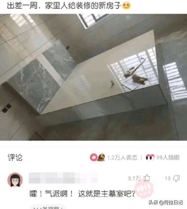 笑死我了，出差一周，家里人给装修的新房子，网友：这是主墓室吧