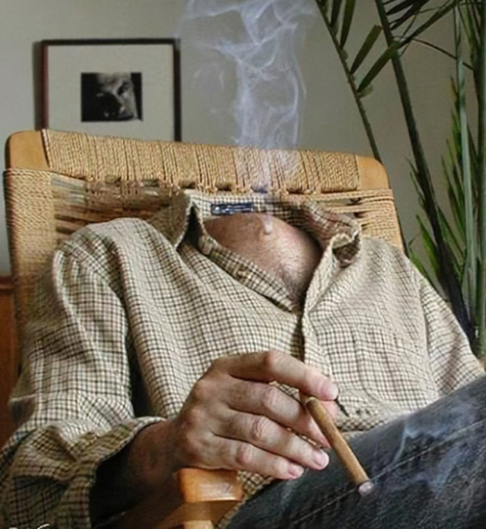 抽烟的无头男