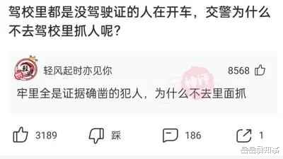 神回复:“驾校里都是没驾驶证的人在开车,交警为什么不去驾校里抓人呢?” 神回复:“驾校里都是没驾驶证的人在开车,交警为什么不去驾校里抓人呢?”