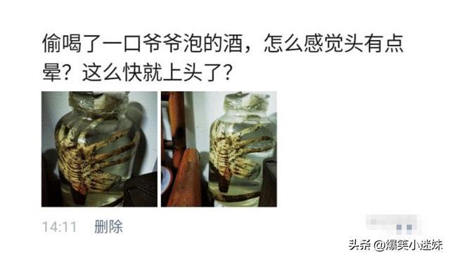 笑死了，偷喝了一口爷爷泡的酒，感觉晕晕的？哈哈哈，可以抬走了