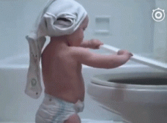 爸爸忘冲厕所了