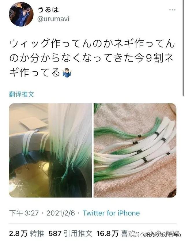 网友不小心把假发染成大葱别说,还挺潮 网友不小心把假发染成大葱别说,还挺潮