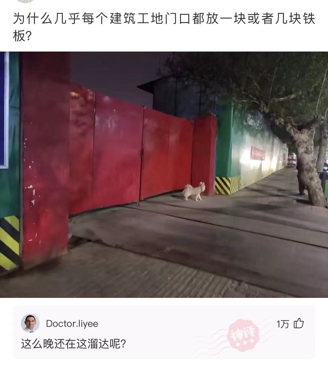 神回复：为什么几乎每个工地门口都放着铁板？网友的视角总那么独到