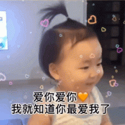 萌娃表情包 爱你 爱你 我就知道你最爱我了表情包