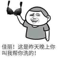 佳丽！这是昨天晚上你叫我帮你洗的！表情包
