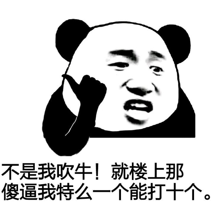 不是我吹牛！就楼上那傻逼我特么一个能打十个。表情包