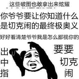 这些破图也敢拿出来炫耀你爷爷要让你知道什么是切克闹的最终极奥义好好看清楚爷爷我是怎么鄙视你的出c要要中切克闹表情包