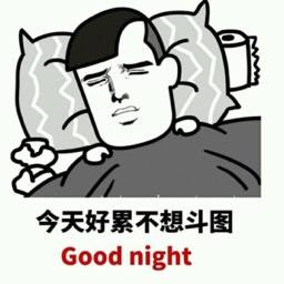 今天好累不想斗图 Good night表情包