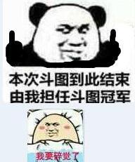 本次斗图到此竣事，由我担当斗图冠军，我要碎觉了表情包