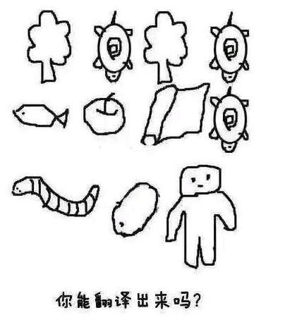 看图猜字谜_你能翻译出来吗？
