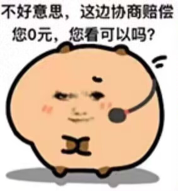 不好意思，这边协商赔偿您0元，您看可以吗?