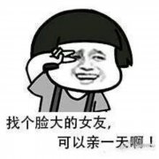 找个脸大的女友，可以亲一天啊！