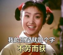 我的愿望其实一直很小，就四个字不劳而获。